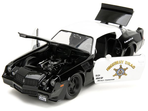 1979 Chevrolet Camaro Z28 Police Black and White "Highway Drag" "Bigtime Muscle" Series 1/24 Diecast Model Car by Jada - Image 3