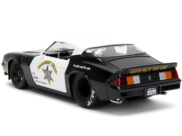 1979 Chevrolet Camaro Z28 Police Black and White "Highway Drag" "Bigtime Muscle" Series 1/24 Diecast Model Car by Jada - Image 2