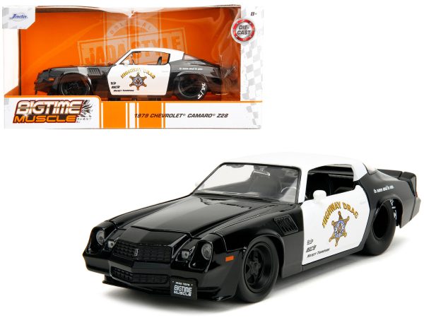1979 Chevrolet Camaro Z28 Police Black and White "Highway Drag" "Bigtime Muscle" Series 1/24 Diecast Model Car by Jada - Image 5