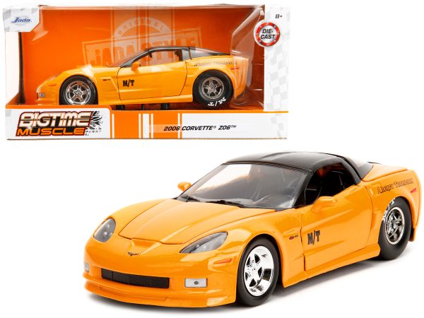 2006 Chevrolet Corvette Yellow with Black Top "Mickey Thompson" "Bigtime Muscle" Series 1/24 Diecast Model Car by Jada - Image 5