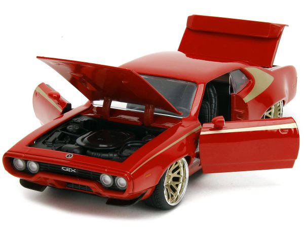 1972 Plymouth GTX Red with Gold Graphics "Bigtime Muscle" Series 1/24 Diecast Model Car by Jada - Image 4