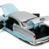 1955 Chevrolet Bel Air Light Blue and Silver Metallic "Bad Guys" "Bigtime Muscle" Series 1/24 Diecast Model Car by Jada - Image 2