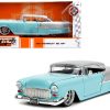 1955 Chevrolet Bel Air Light Blue and Silver Metallic "Bad Guys" "Bigtime Muscle" Series 1/24 Diecast Model Car by Jada - Image 5