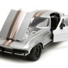 1966 Chevrolet Corvette Silver Metallic with Bronze Stripes "Bigtime Muscle" Series 1/24 Diecast Model Car by Jada - Image 4
