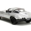 1966 Chevrolet Corvette Silver Metallic with Bronze Stripes "Bigtime Muscle" Series 1/24 Diecast Model Car by Jada - Image 2