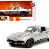 1966 Chevrolet Corvette Silver Metallic with Bronze Stripes "Bigtime Muscle" Series 1/24 Diecast Model Car by Jada - Image 5