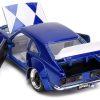 1974 Mazda RX-3 Candy Blue with White Interior and Graphics and Blue Ranger Diecast Figure "Power Rangers" "Hollywood Rides" Series 1/24 Diecast Model Car by Jada - Image 3