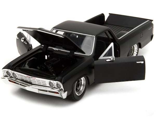 1967 Chevrolet El Camino Matt Black "Fast & Furious" Series 1/24 Diecast Model Car by Jada - Image 3