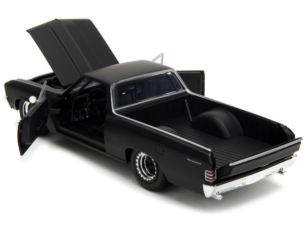 1967 Chevrolet El Camino Matt Black "Fast & Furious" Series 1/24 Diecast Model Car by Jada - Image 5