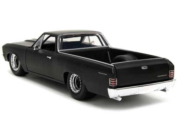 1967 Chevrolet El Camino Matt Black "Fast & Furious" Series 1/24 Diecast Model Car by Jada - Image 2