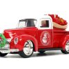1941 Ford Pickup Truck Red and White "Santa's Workshop" and 1957 Chevrolet Bel Air Red Metallic and White "Express 25" with Mr. and Mrs. Santa Claus Diecast Figures "Holiday Rides" Series 1/32 Diecast Model Cars by Jada - Image 4