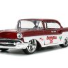 1941 Ford Pickup Truck Red and White "Santa's Workshop" and 1957 Chevrolet Bel Air Red Metallic and White "Express 25" with Mr. and Mrs. Santa Claus Diecast Figures "Holiday Rides" Series 1/32 Diecast Model Cars by Jada - Image 2