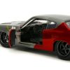 1970 Chevrolet Chevelle SS Gray Metallic and Red Metallic with Black Hood and Thor Diecast Figure "The Avengers" "Hollywood Rides" Series 1/32 Diecast Model Car by Jada - Image 2