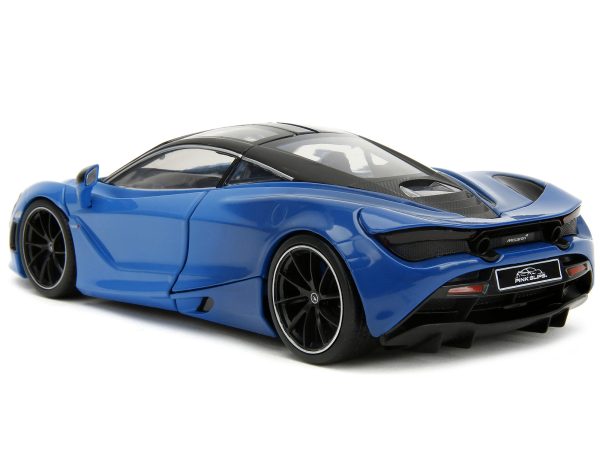 McLaren 720S Blue and Dark Blue with Black Top "Pink Slips" Series 1/24 Diecast Model Car by Jada - Image 2