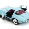 1966 Chevrolet Corvette Light Blue with Pink Tinted Windows "Pink Slips" Series 1/32 Diecast Model Car by Jada - Image 4