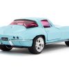1966 Chevrolet Corvette Light Blue with Pink Tinted Windows "Pink Slips" Series 1/32 Diecast Model Car by Jada - Image 2