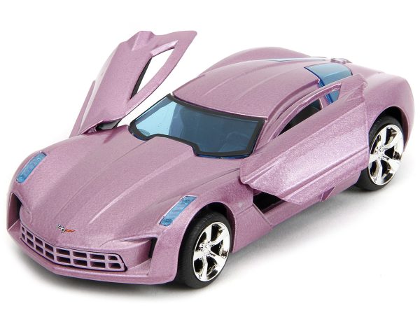 2009 Chevrolet Corvette Stingray Concept Pink Metallic with Blue Tinted Windows "Pink Slips" Series 1/32 Diecast Model Car by Jada - Image 4