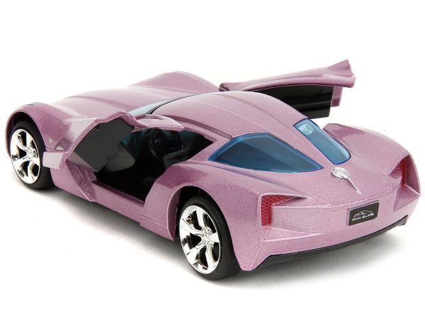 2009 Chevrolet Corvette Stingray Concept Pink Metallic with Blue Tinted Windows "Pink Slips" Series 1/32 Diecast Model Car by Jada - Image 5
