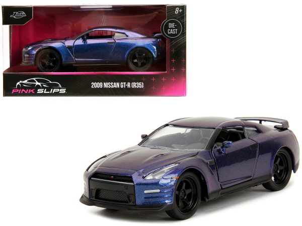 2009 Nissan GT-R (R35) Purple Metallic "Pink Slips" Series 1/32 Diecast Model Car by Jada - Image 3