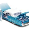1963 Cadillac Coupe DeVille Blue Metallic and White Gradient with White Top and Interior "Pink Slips" Series 1/24 Diecast Model Car by Jada - Image 3