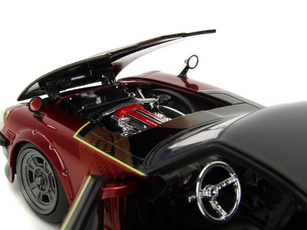1972 Datsun 240Z Black and Red Metallic with Graphics "Fast X" (2023) Movie "Fast & Furious" Series 1/24 Diecast Model Car by Jada - Image 4