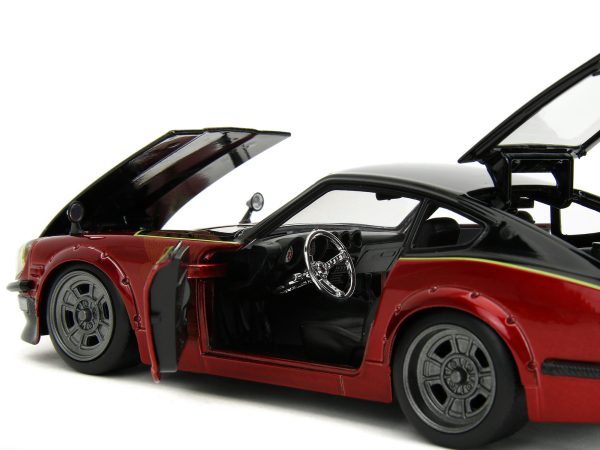 1972 Datsun 240Z Black and Red Metallic with Graphics "Fast X" (2023) Movie "Fast & Furious" Series 1/24 Diecast Model Car by Jada - Image 3