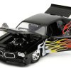 1971 Pontiac GTO Black with Flame Graphics "Bigtime Muscle" Series 1/24 Diecast Model Car by Jada - Image 4