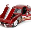 1963 Chevrolet Corvette Stingray Red Metallic with Silver Graphics "Bigtime Muscle" Series 1/24 Diecast Model Car by Jada - Image 2