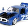 1972 Pontiac Firebird #72 Blue with White Stripe "Chevron" "Bigtime Muscle" Series 1/24 Diecast Model Car by Jada