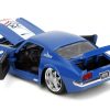 1972 Pontiac Firebird #72 Blue with White Stripe "Chevron" "Bigtime Muscle" Series 1/24 Diecast Model Car by Jada - Image 3