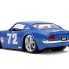 1972 Pontiac Firebird #72 Blue with White Stripe "Chevron" "Bigtime Muscle" Series 1/24 Diecast Model Car by Jada - Image 2
