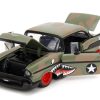 1957 Chevrolet Bel Air #3 Camouflage with Shark Mouth Graphics "Bigtime Muscle" Series 1/24 Diecast Model Car by Jada - Image 4