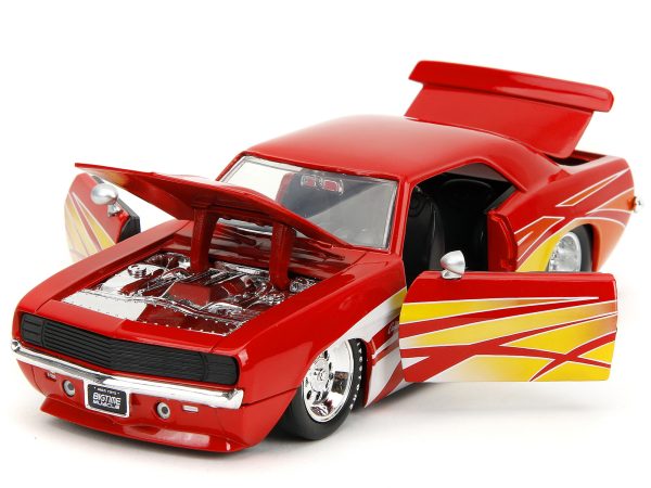 1969 Chevrolet Camaro Red with Graphics "BigTime Muscle" Series 1/24 Diecast Model Car by Jada - Image 3