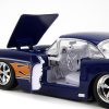 1957 Chevrolet Corvette Dark Blue with Flame Graphics and White Interior "Bigtime Muscle" Series 1/24 Diecast Model Car by Jada - Image 5