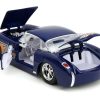 1957 Chevrolet Corvette Dark Blue with Flame Graphics and White Interior "Bigtime Muscle" Series 1/24 Diecast Model Car by Jada - Image 3