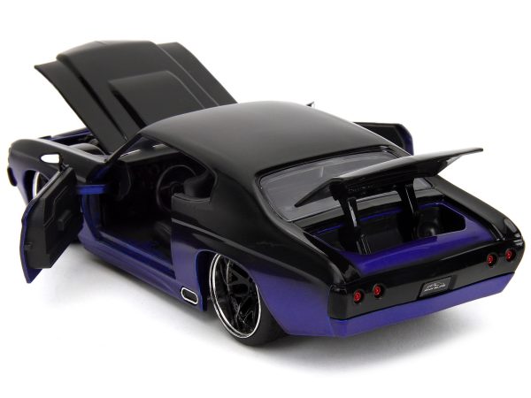1971 Chevrolet Chevelle SS Black and Blue "Pink Slips" Series 1/24 Diecast Model Car by Jada - Image 5