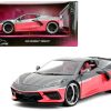 2020 Chevrolet Corvette Gray Metallic and Pink "Pink Slips" Series 1/24 Diecast Model Car by Jada - Image 2