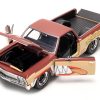 1967 Chevrolet El Camino Brown and Beige with Graphics and Tasmanian Devil (Taz) Diecast Figure "Looney Tunes" "Hollywood Rides" Series 1/24 Diecast Model Car by Jada - Image 4