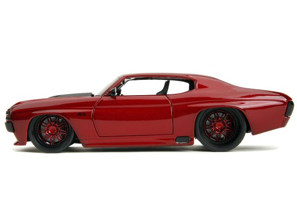 1971 Chevrolet Chevelle SS Red Metallic with Black Stripes "Pink Slips" Series 1/24 Diecast Model Car by Jada