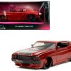 1971 Chevrolet Chevelle SS Red Metallic with Black Stripes "Pink Slips" Series 1/24 Diecast Model Car by Jada - Image 3