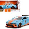 2016 Chevrolet Camaro Widebody #3 Light Blue with Orange Stripes "Gulf Oil" "Wide Body" Series 1/24 Diecast Model Car by Jada - Image 2