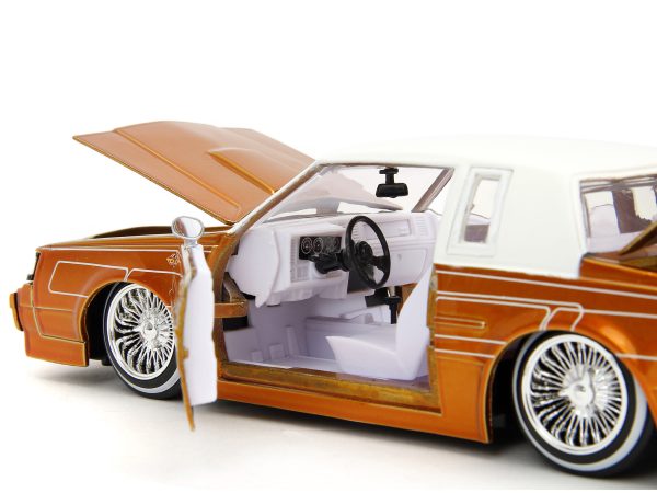 1987 Buick Grand National Orange Metallic with White Top and Interior "Bigtime Muscle" Series 1/24 Diecast Model Car by Jada - Image 2