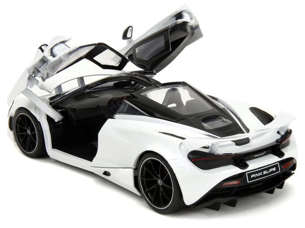 McLaren 720S White Metallic with Black Top "Pink Slips" Series 1/24 Diecast Model Car by Jada - Image 4