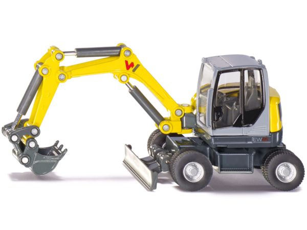 Wacker Neuson EW65 Mobile Excavator Yellow and Gray 1/50 Diecast Model by Siku - Image 4