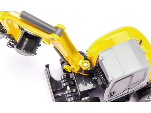 Wacker Neuson EW65 Mobile Excavator Yellow and Gray 1/50 Diecast Model by Siku - Image 3