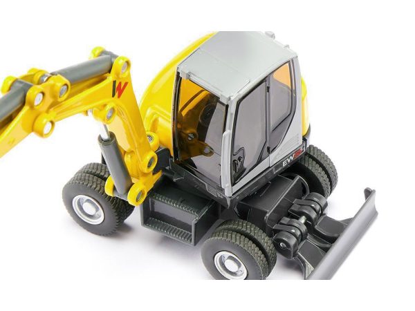 Wacker Neuson EW65 Mobile Excavator Yellow and Gray 1/50 Diecast Model by Siku - Image 2