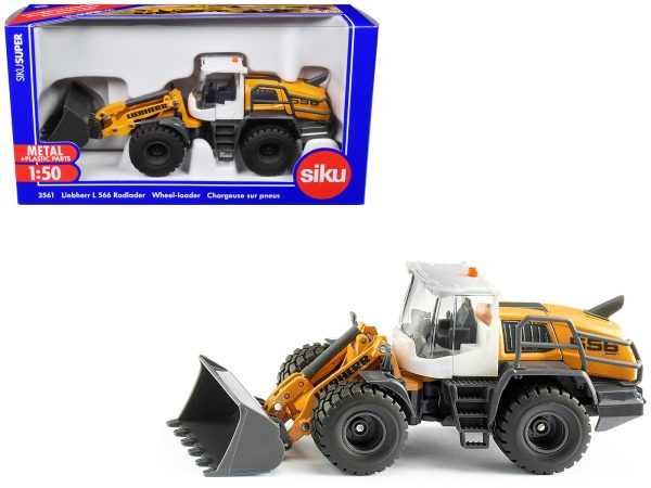 Liebherr L556 Wheel Loader Yellow with White Cabin 1/50 Diecast Model by Siku - Image 5