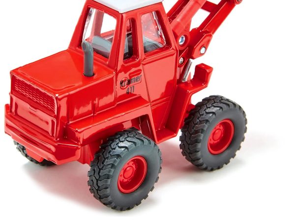 Kramer 411 Wheel Loader Red with White Top 1/50 Diecast Model by Siku - Image 4