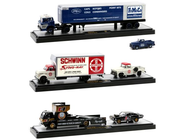Auto Haulers Set of 3 Trucks Release 57 Limited Edition to 8400 pieces Worldwide 1/64 Diecast Models by M2 Machines - Image 2