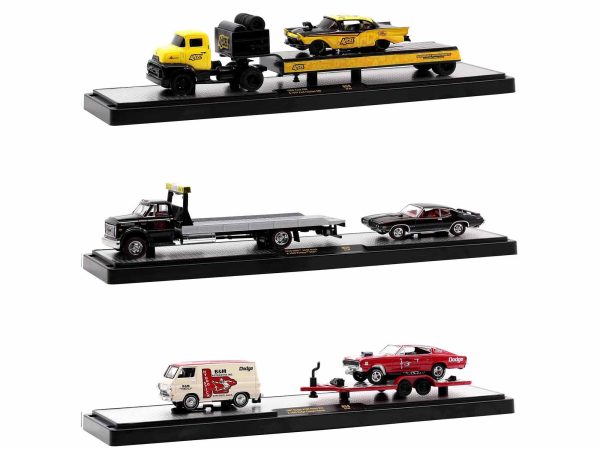 Auto Haulers Set of 3 Trucks Release 59 Limited Edition to 8400 pieces Worldwide 1/64 Diecast Model Cars by M2 Machines - Image 2